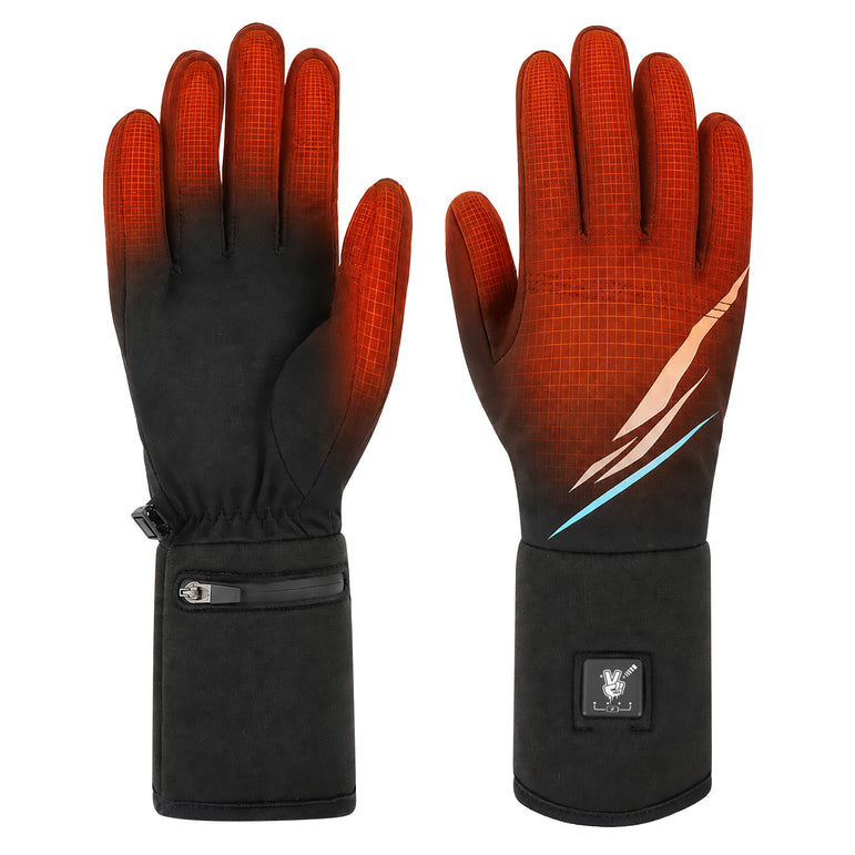 Slim Heated Glove Liners with Battery Display