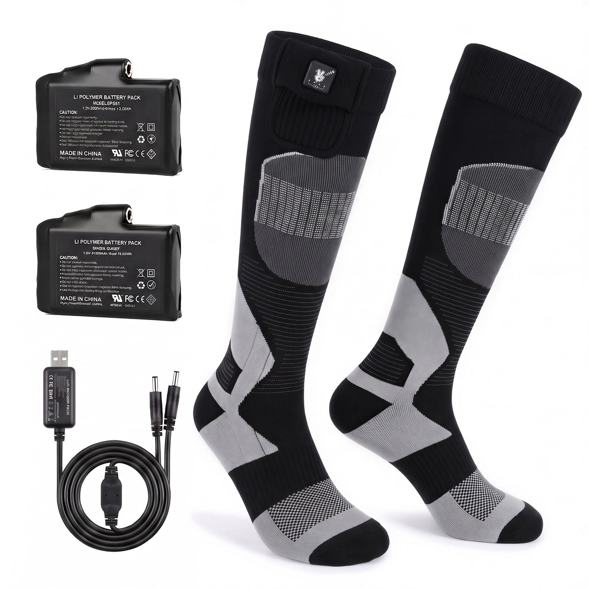 Shin Cushion Heated Ski Socks