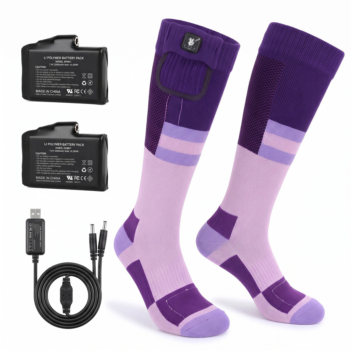 Cushioned Support Heated Ski Socks