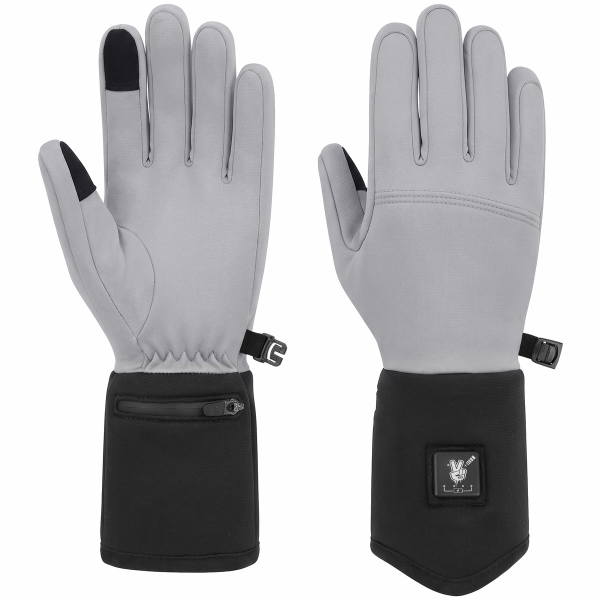 Slim Heated Glove Liners with Battery Display