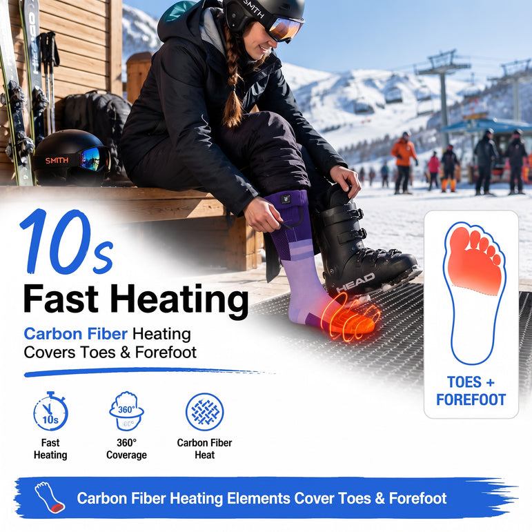 Cushioned Support Heated Ski Socks