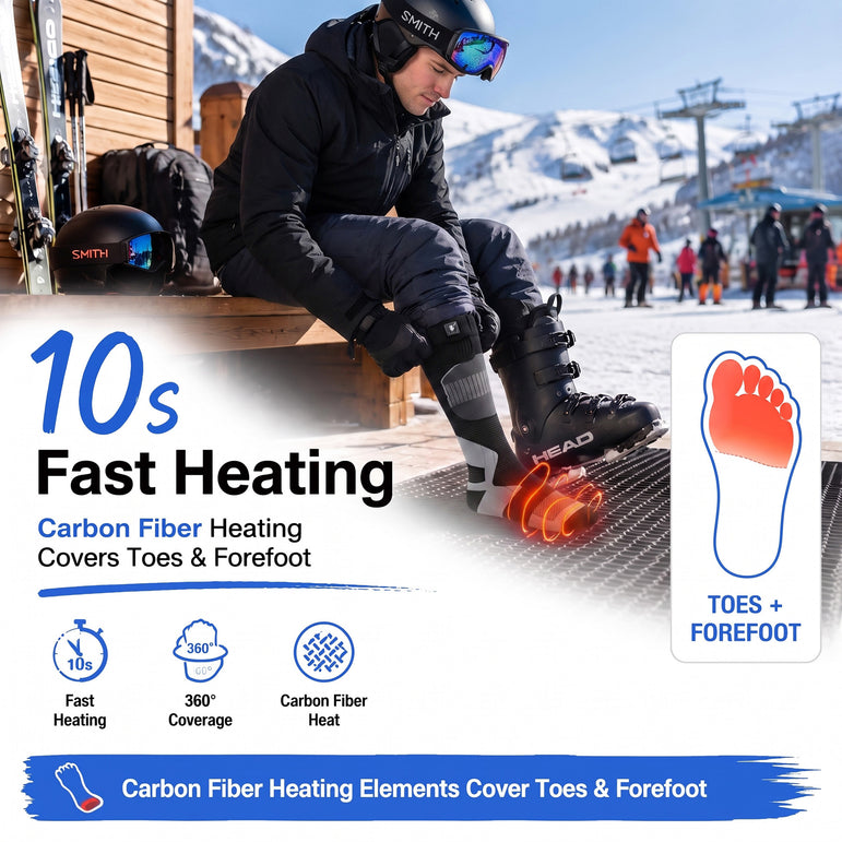 Shin Cushion Heated Ski Socks
