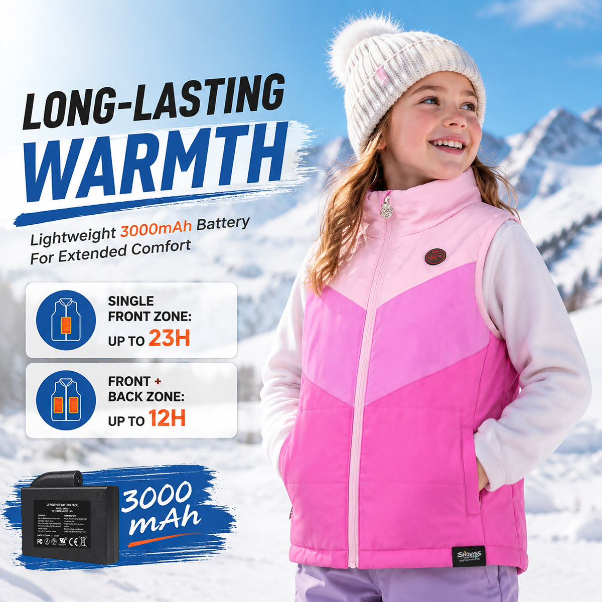 Kids Lightweight Dual-Zone Heated Vest
