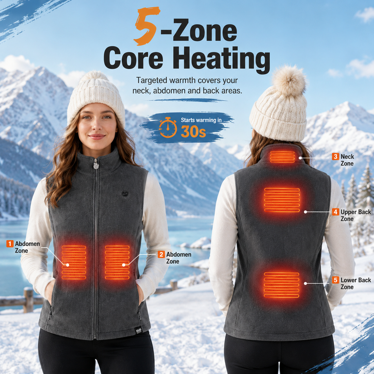 Women’s 5-Zone Dual-Control Heated Vest