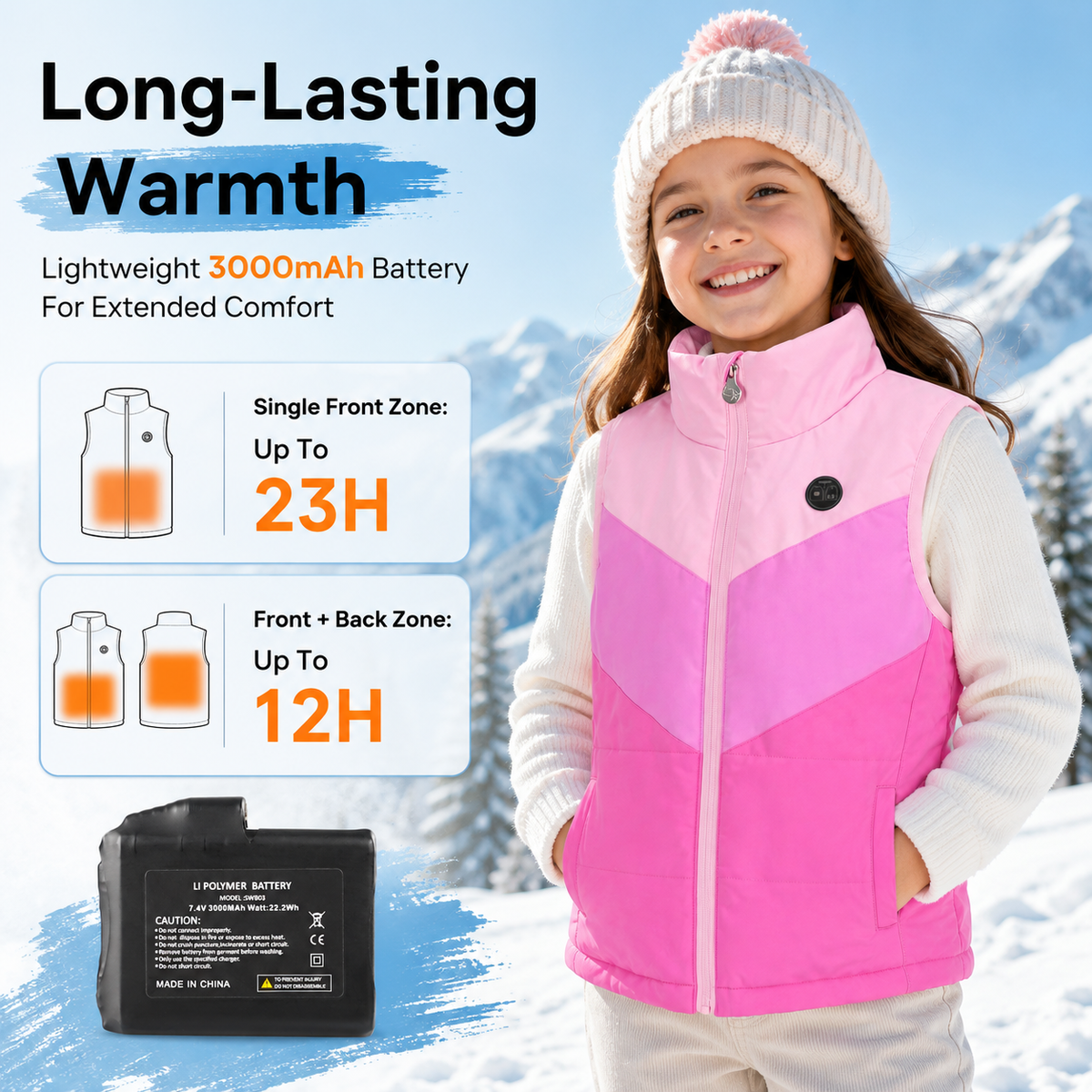 Kids Lightweight Dual-Zone Heated Vest