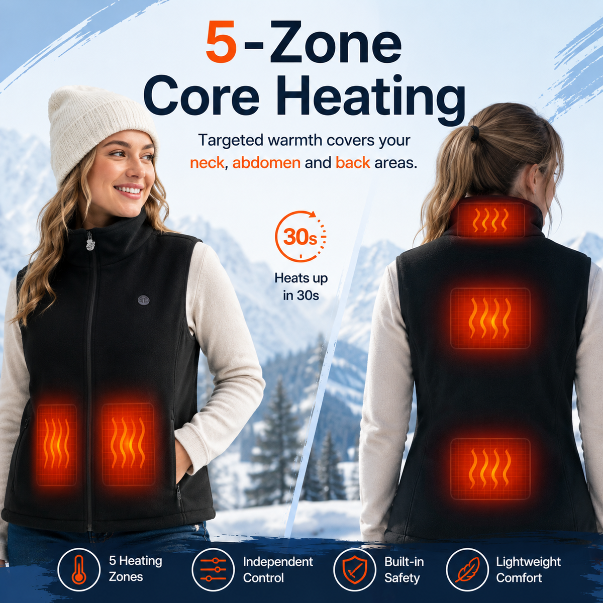 Women’s 5-Zone Dual-Control Heated Vest