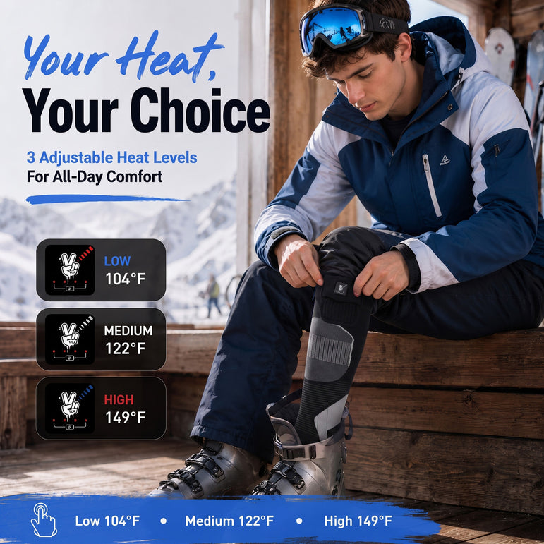 Shin Cushion Heated Ski Socks