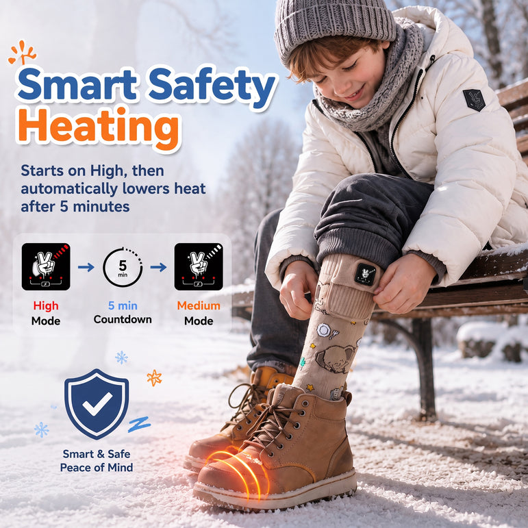 Elephant Kids Heated Ski Socks
