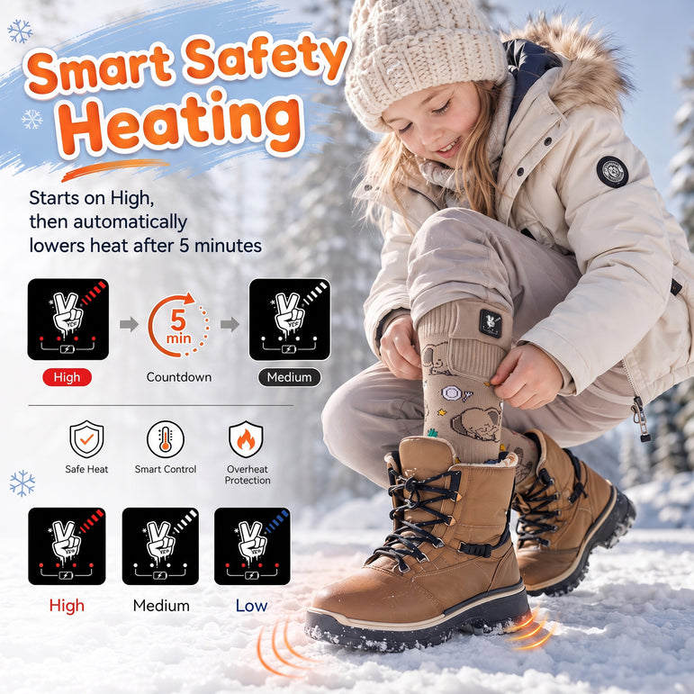 Elephant Kids Heated Ski Socks