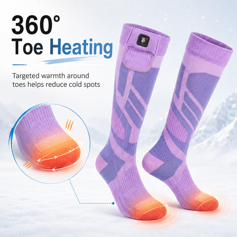Moisture-Wicking Grip Heated Ski Socks