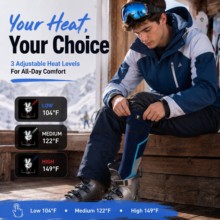 Heat-Transfer Support Heated Ski Socks