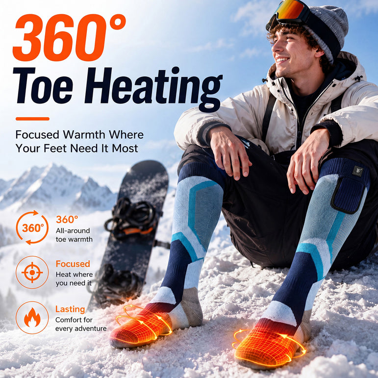 Warm Cushion Heated Ski Socks