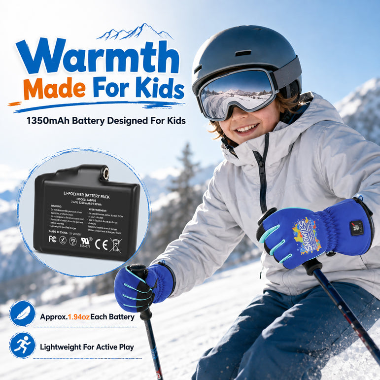 Kids Heated Ski Gloves – Wild Splash