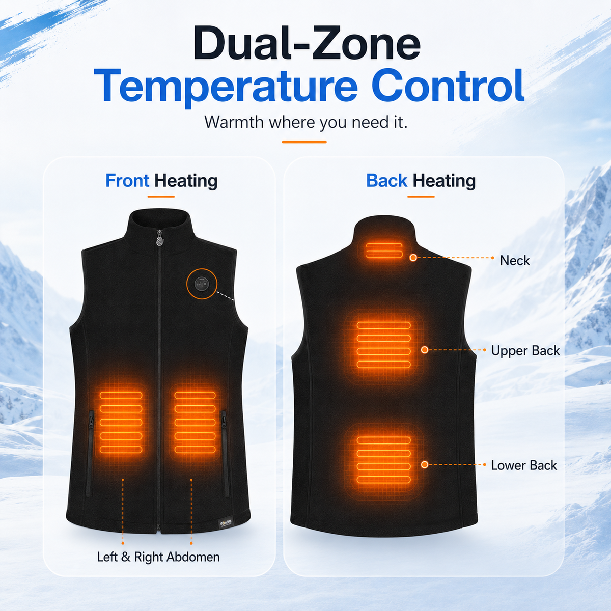 Women’s 5-Zone Dual-Control Heated Vest