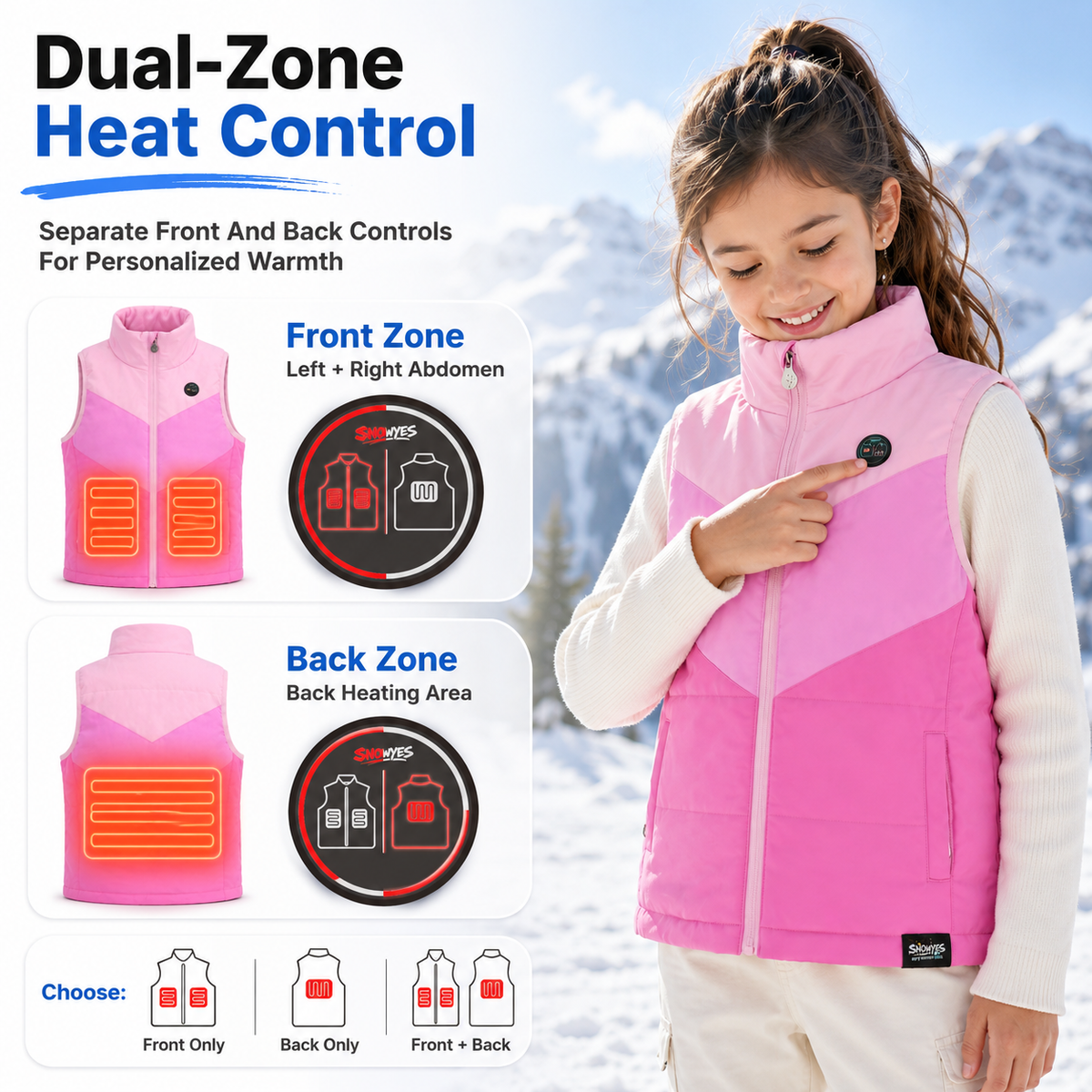 Kids Lightweight Dual-Zone Heated Vest