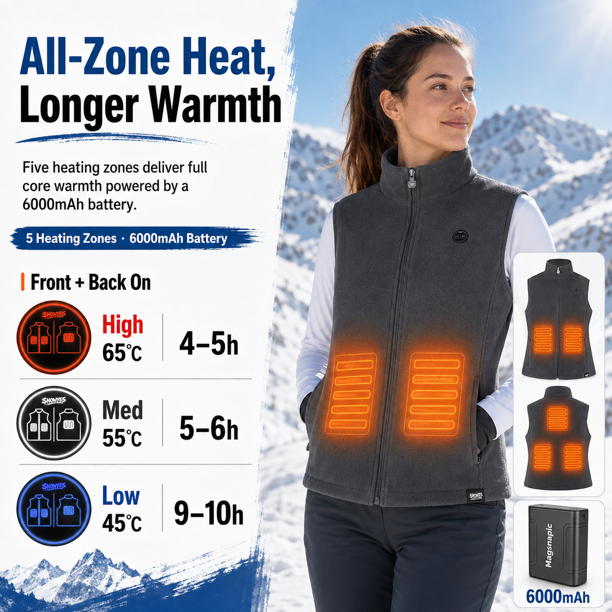 Women’s 5-Zone Dual-Control Heated Vest