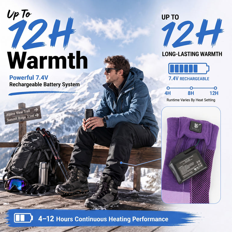 Cushioned Support Heated Ski Socks