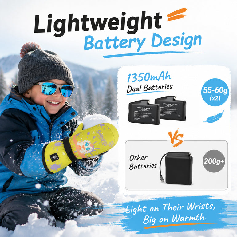 Kids Yeti Adventure Heated Ski Mittens
