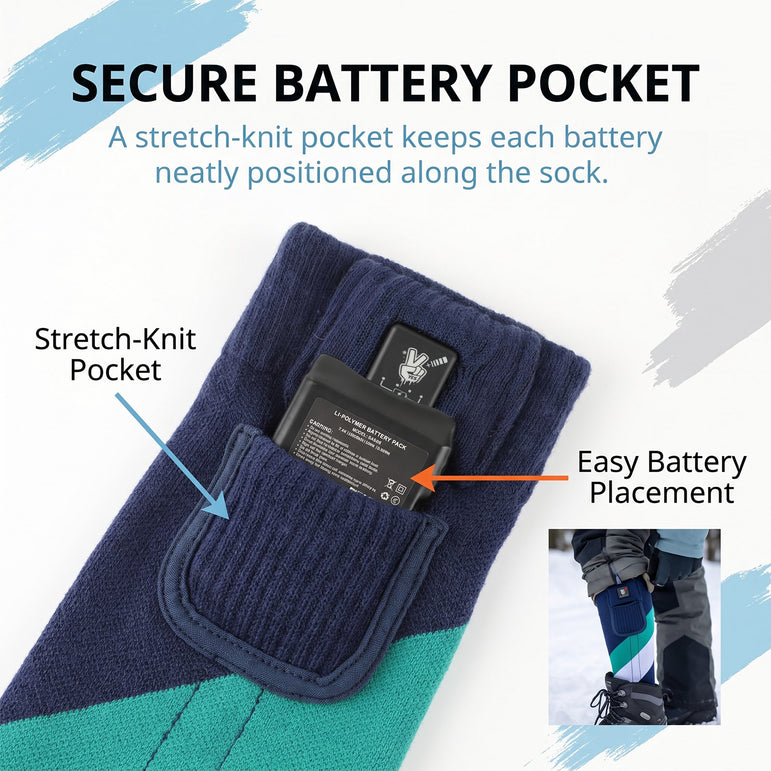 Protective Support Heated Ski Socks