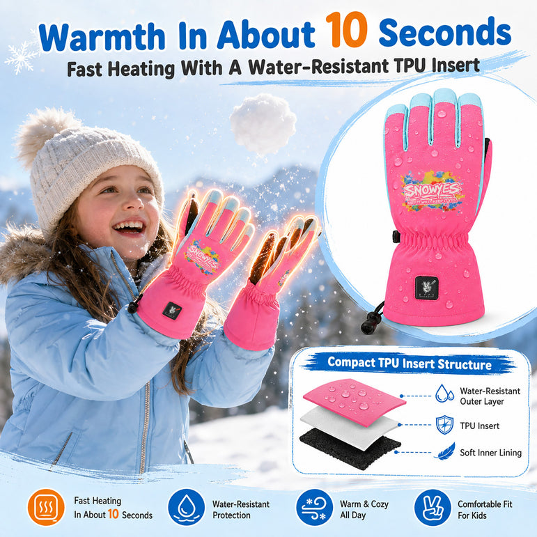 Kids Heated Ski Gloves – Wild Splash