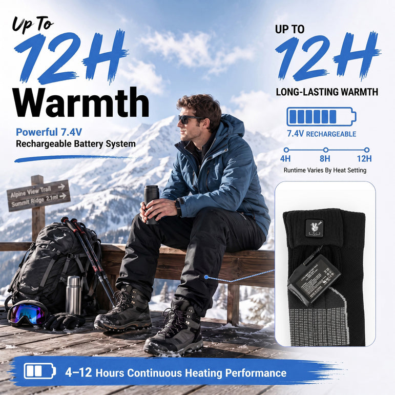 Shin Cushion Heated Ski Socks