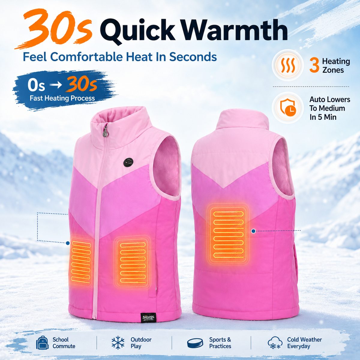 Kids Lightweight Dual-Zone Heated Vest