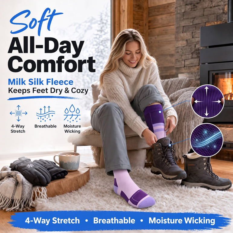 Cushioned Support Heated Ski Socks