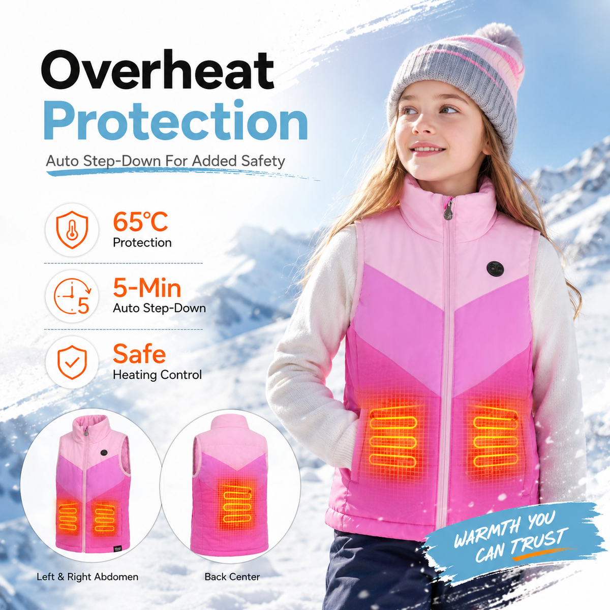 Kids Lightweight Dual-Zone Heated Vest