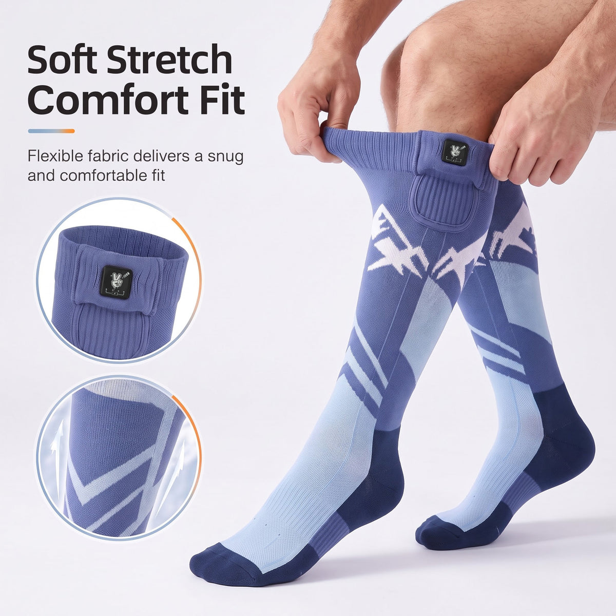Lightweight Fit Heated Ski Socks