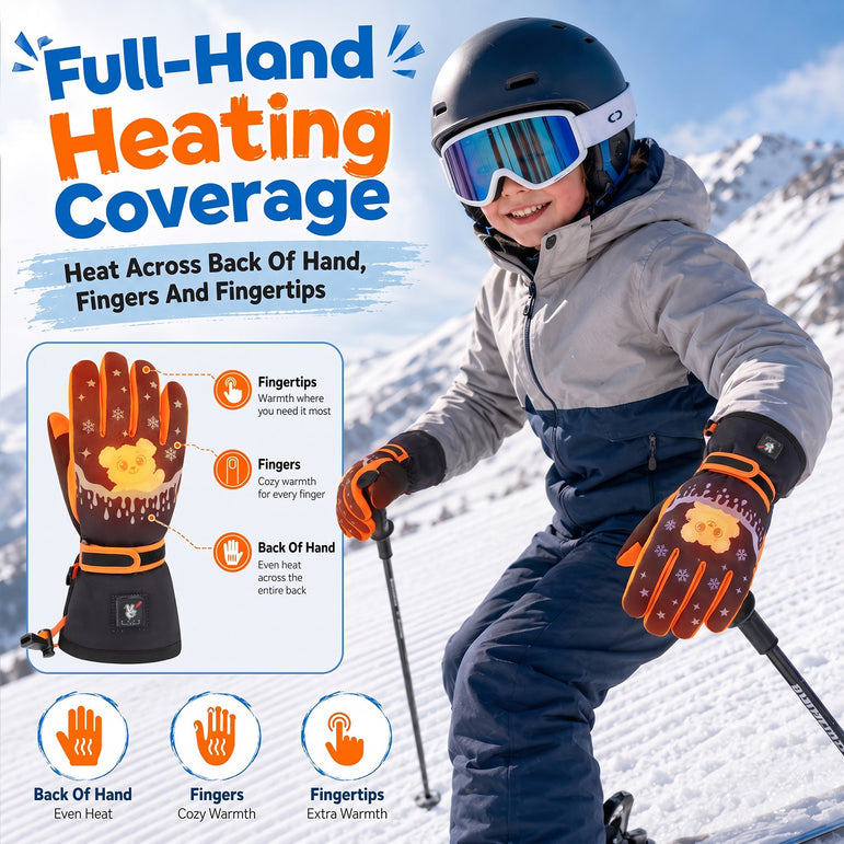 Kids Heated Ski Gloves – Arctic Bear
