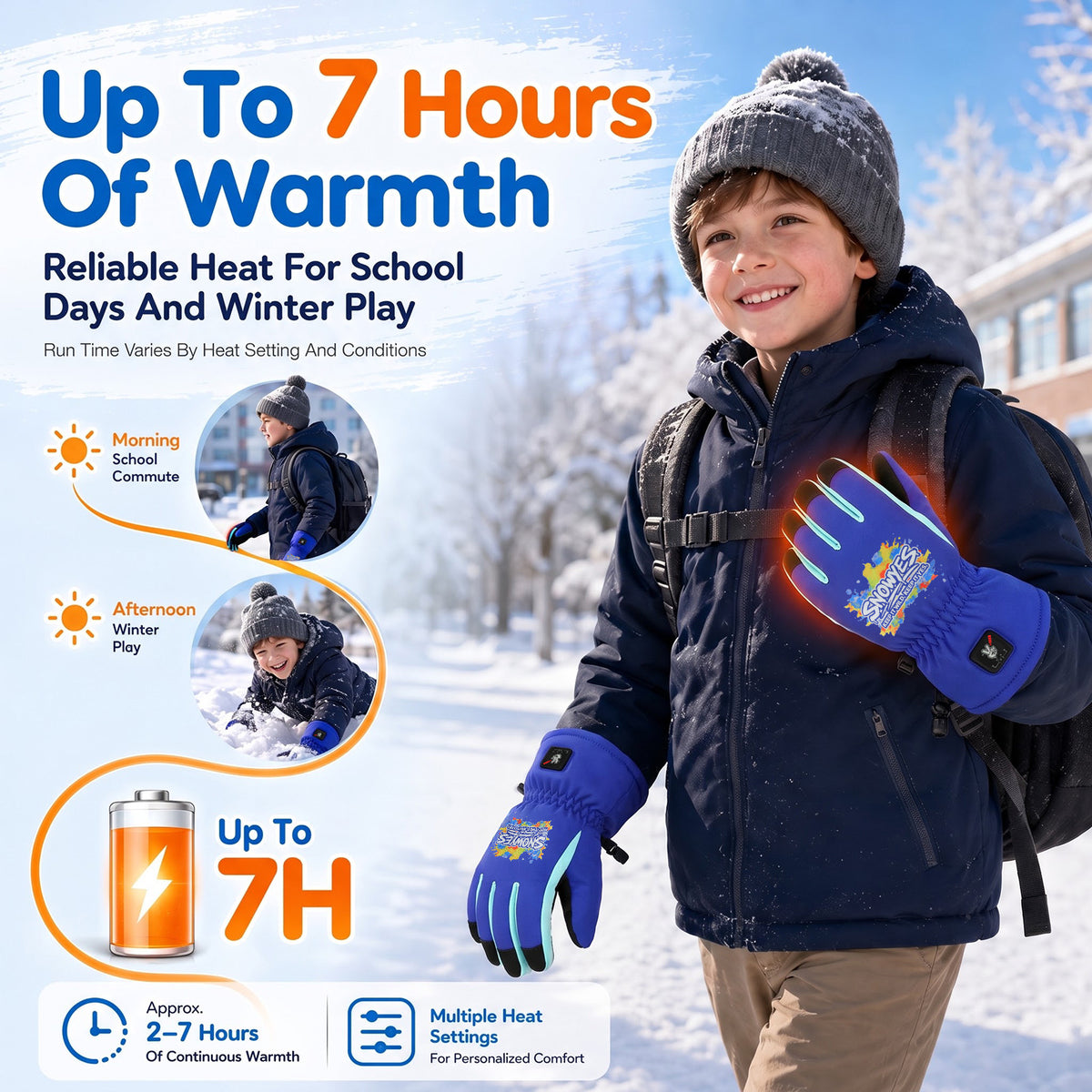 Kids Heated Ski Gloves – Wild Splash