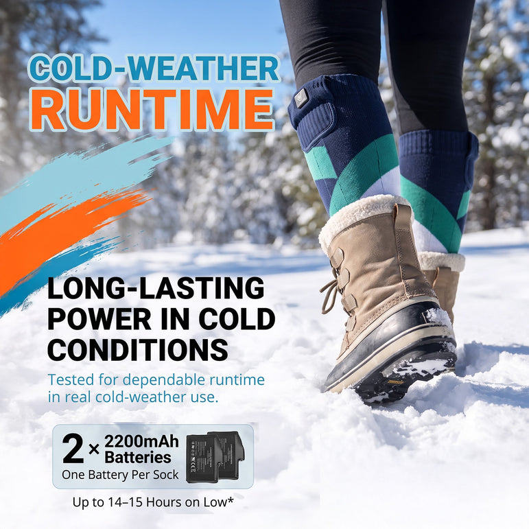 Protective Support Heated Ski Socks