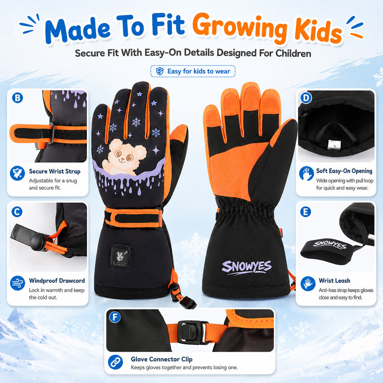 Kids Heated Ski Gloves – Arctic Bear