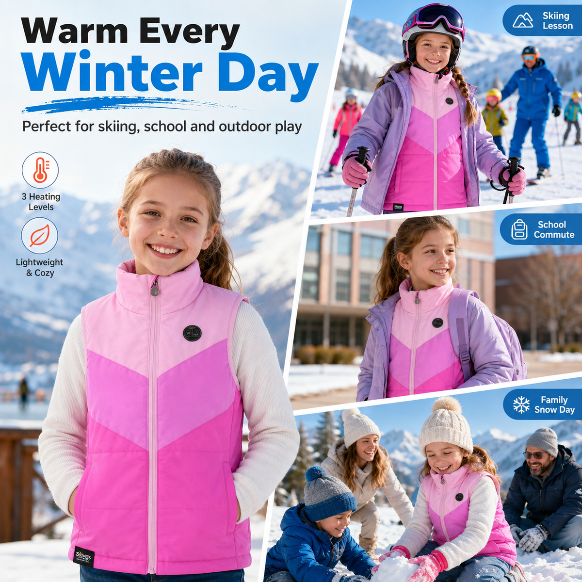 Kids Lightweight Dual-Zone Heated Vest