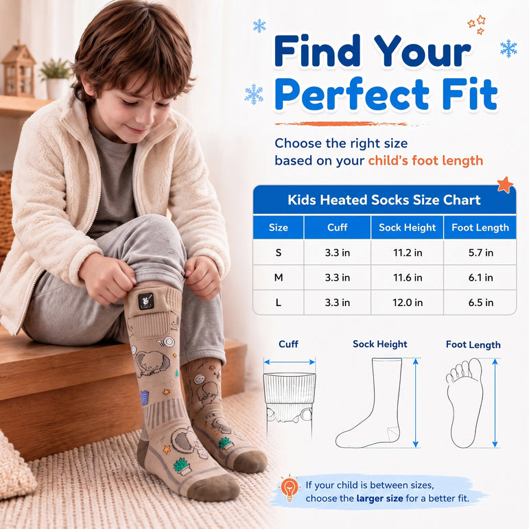 Elephant Kids Heated Ski Socks