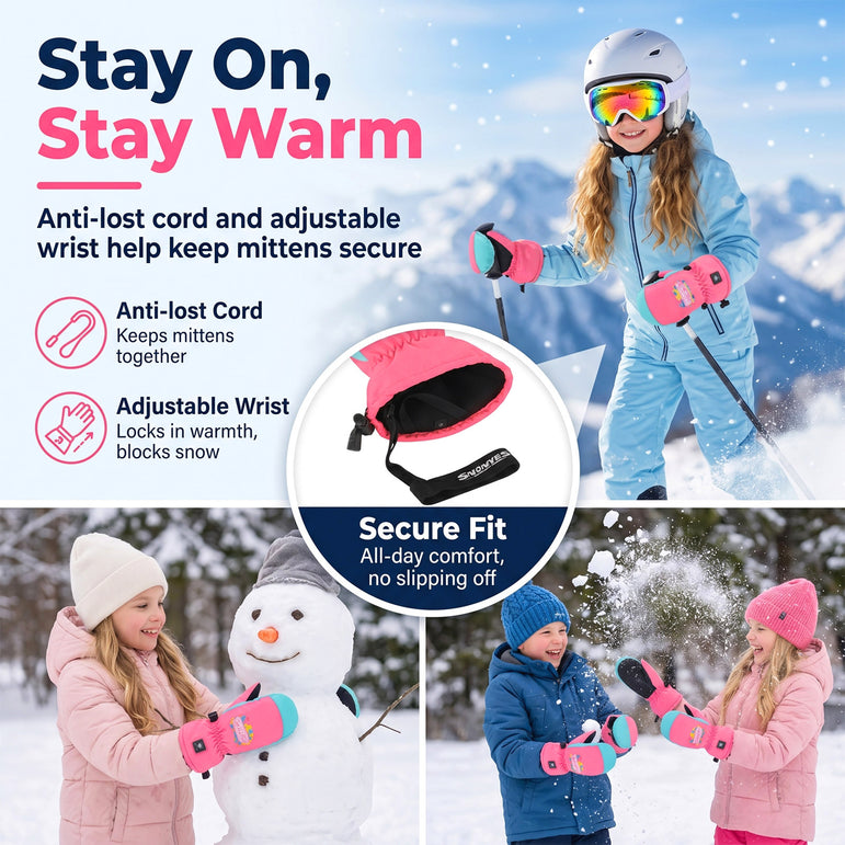 Kids Heated Ski Mittens – Candy Splash