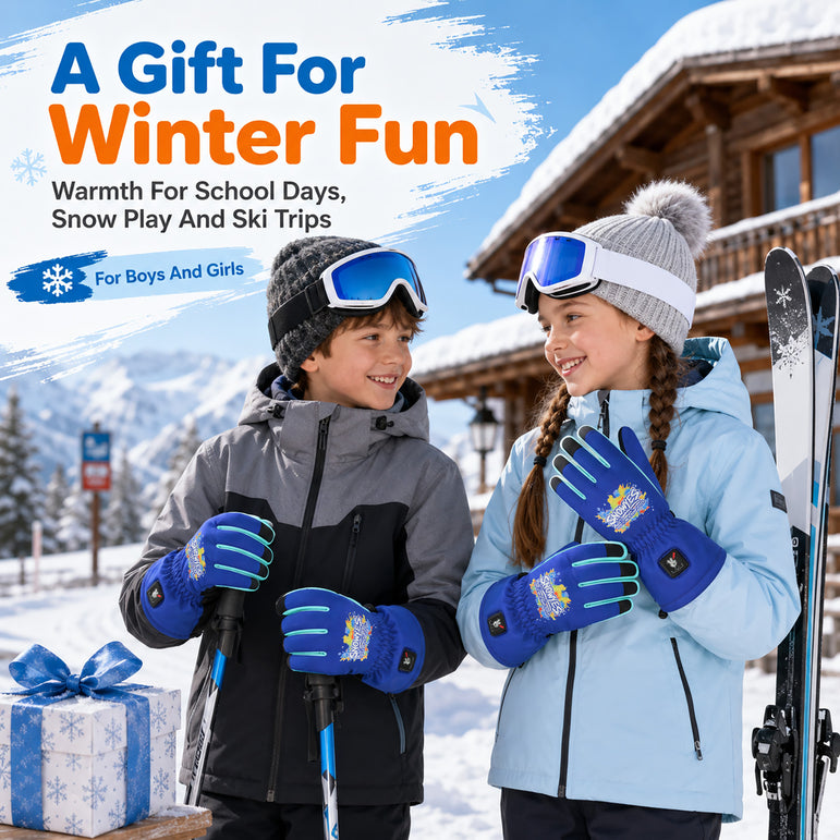 Kids Heated Ski Gloves – Wild Splash