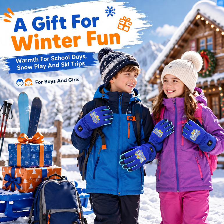 Kids Heated Ski Gloves – Wild Splash