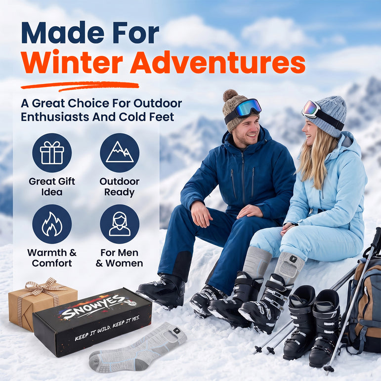 Breathable Grip Heated Ski Socks