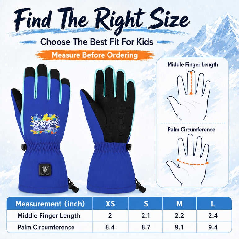 Kids Heated Ski Gloves – Wild Splash