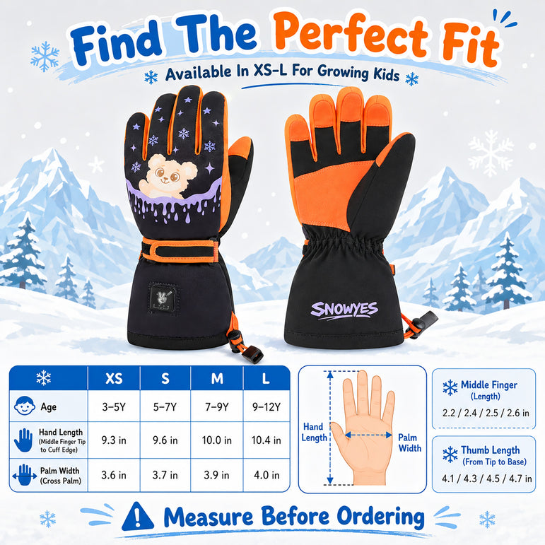 Kids Heated Ski Gloves – Arctic Bear