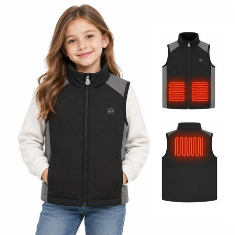Kids Dual-Zone Heated Vest with Chest Pocket